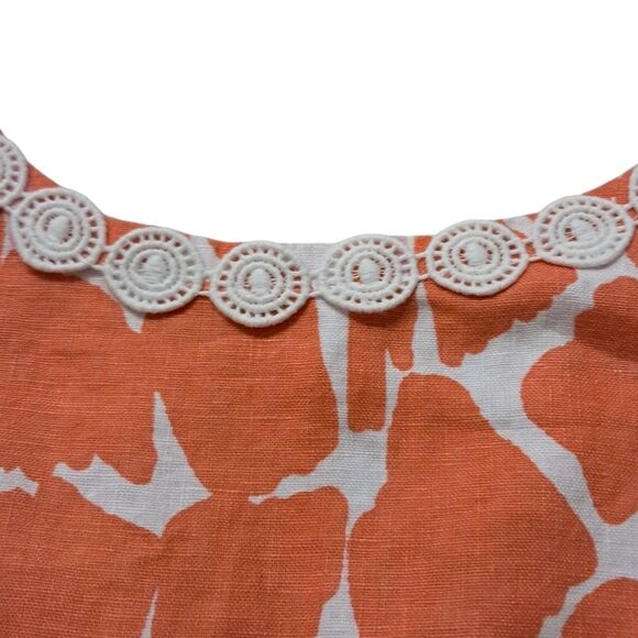 Lilly Pulitzer Target Dress Womens 2 Orange Mini Giraffe Linen Tropical Vacation - Picture 7 of 12